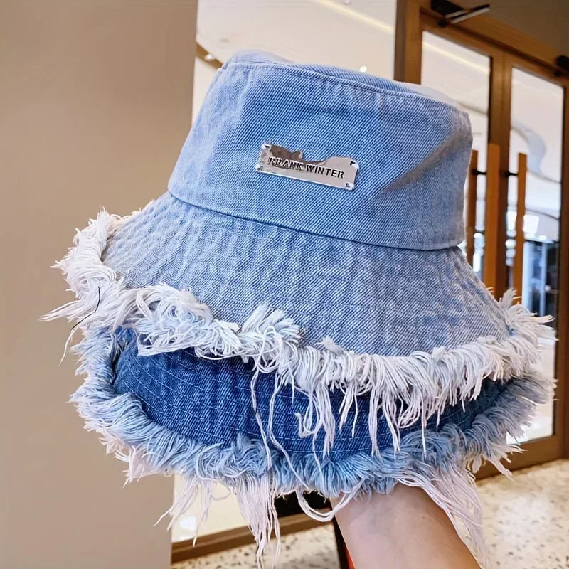 Stylish Denim Bucket Hat - Lightweight, and Elastic Fisherman Hat for Women - Perfect for Daily Wear and Holiday Gift