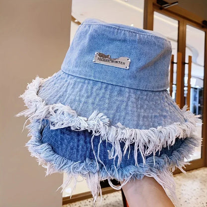 Stylish Denim Bucket Hat - Lightweight, and Elastic Fisherman Hat for Women - Perfect for Daily Wear and Holiday Gift
