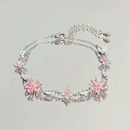 Elegant Crystal Flower Bracelet
