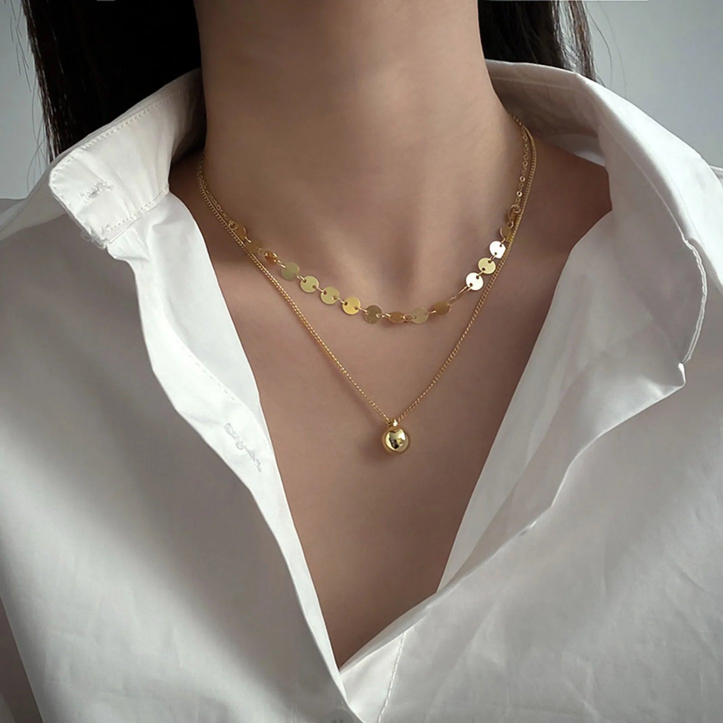 Ball Pendant Chain Choker