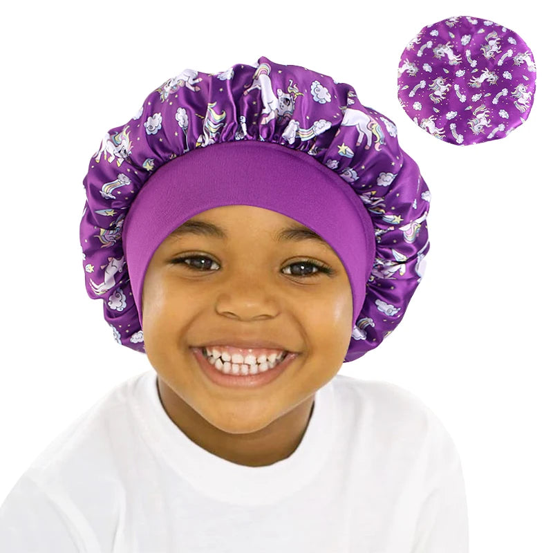 Kids Print Satin Bonnet