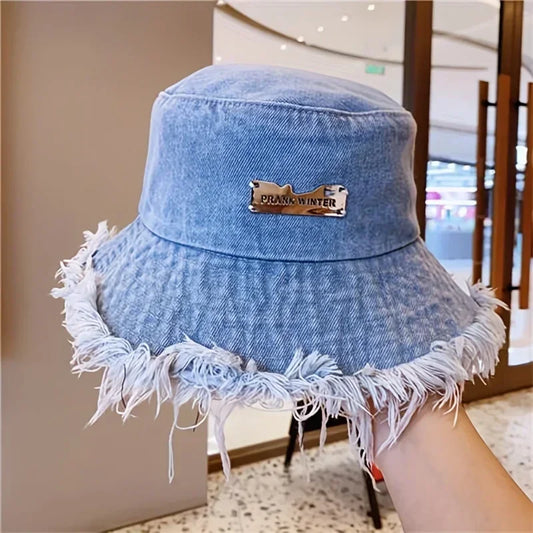 Stylish Denim Bucket Hat - Lightweight, and Elastic Fisherman Hat for Women - Perfect for Daily Wear and Holiday Gift