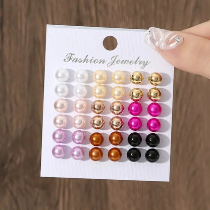 18 Pairs of Simple Earrings