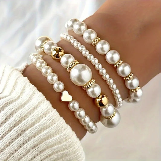 Beautiful and Versatile Pearl Bracelet Set of 4