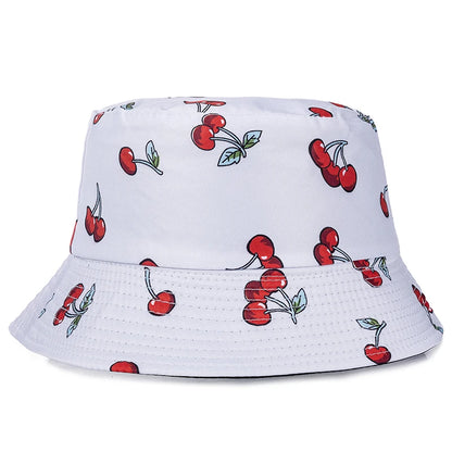 Hot Sale Unisex Bucket Hats Summer Double-sided Wear Fruit Printing Women Cap Outdoor Sun Hat Men Classic Panama Bucket Hat