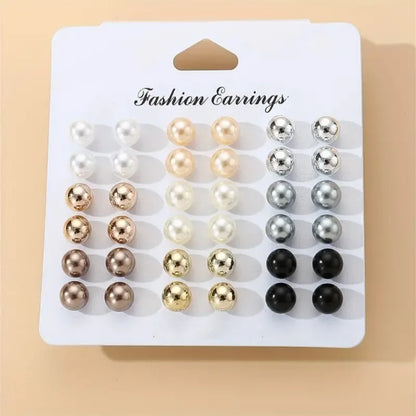 18 Pairs of Simple Earrings