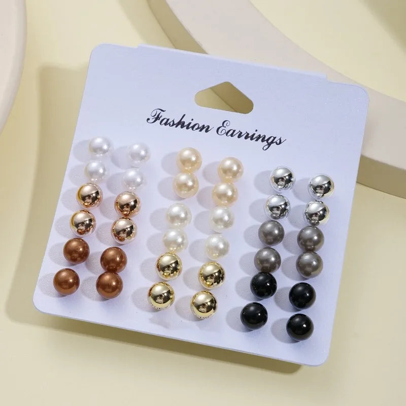 18 Pairs of Simple Earrings