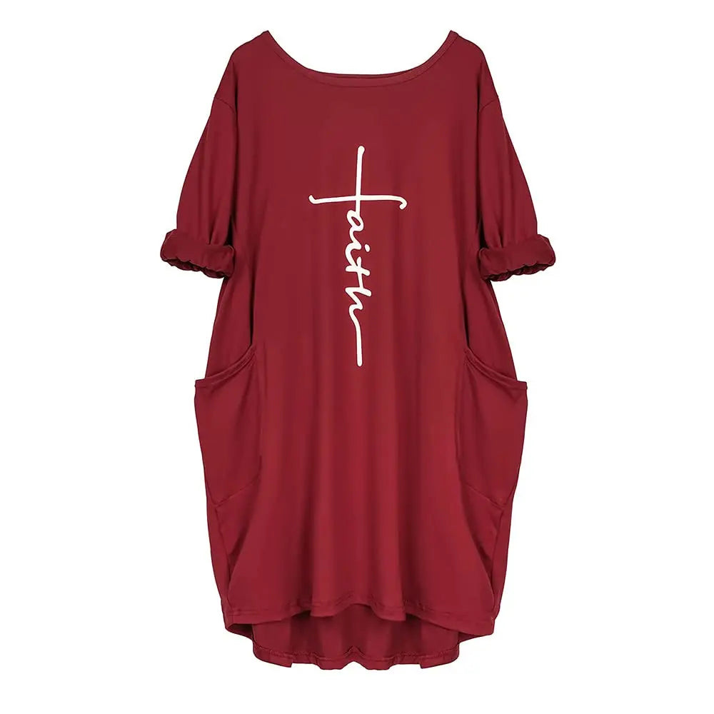 Plus Size Women Short Sleeve Dress