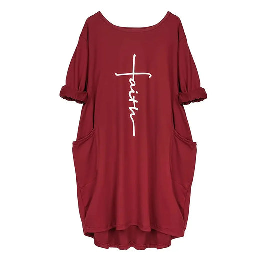 Plus Size Women Short Sleeve Dress
