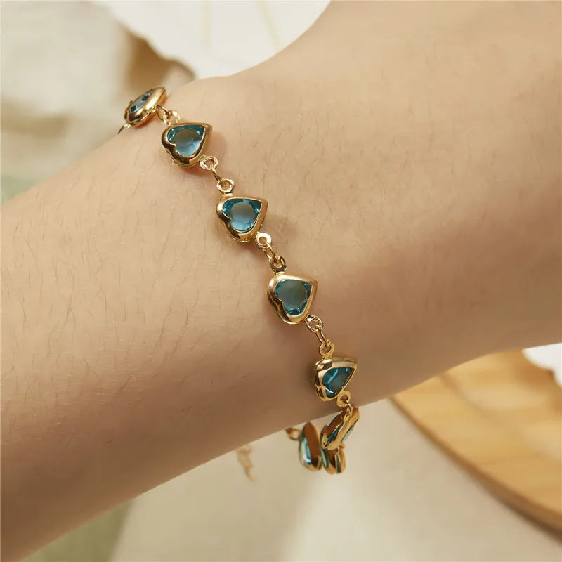 Exquisite Heart Shaped Charm Bracelet