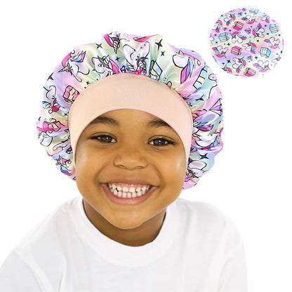 Kids Print Satin Bonnet
