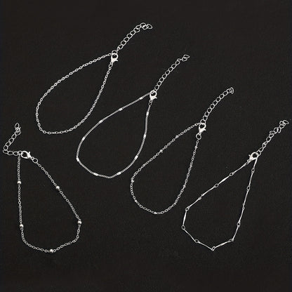 Simple And Stylish Five-layer Anklet