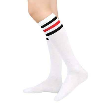 5 Pairs College Style Simple Knee High Socks