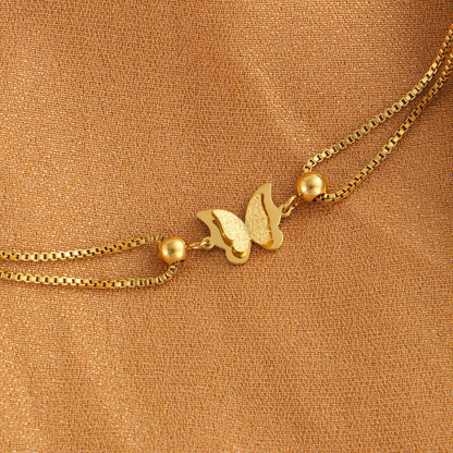 1PC Delicate Butterfly Shaped Beads Chain Anklet - Waterproof, Travel-Friendly, Beach-Perfect, Street-Chic Ankle Bracelet for Women