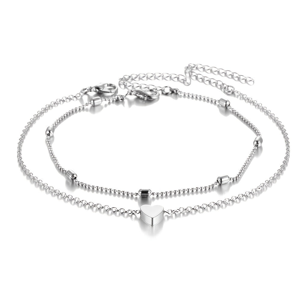 Beaded Heart Anklet