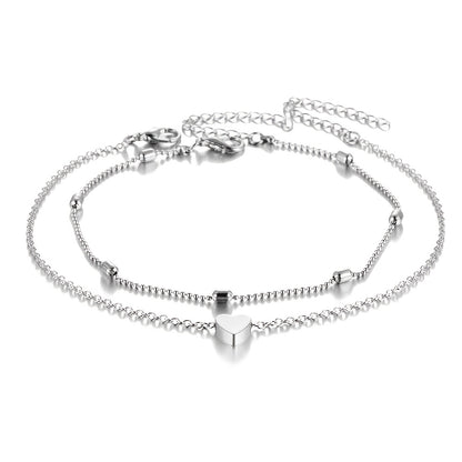 Beaded Heart Anklet