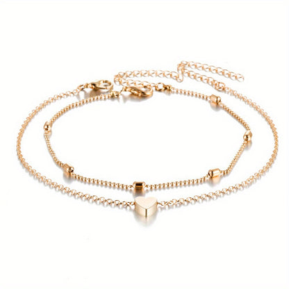 Beaded Heart Anklet