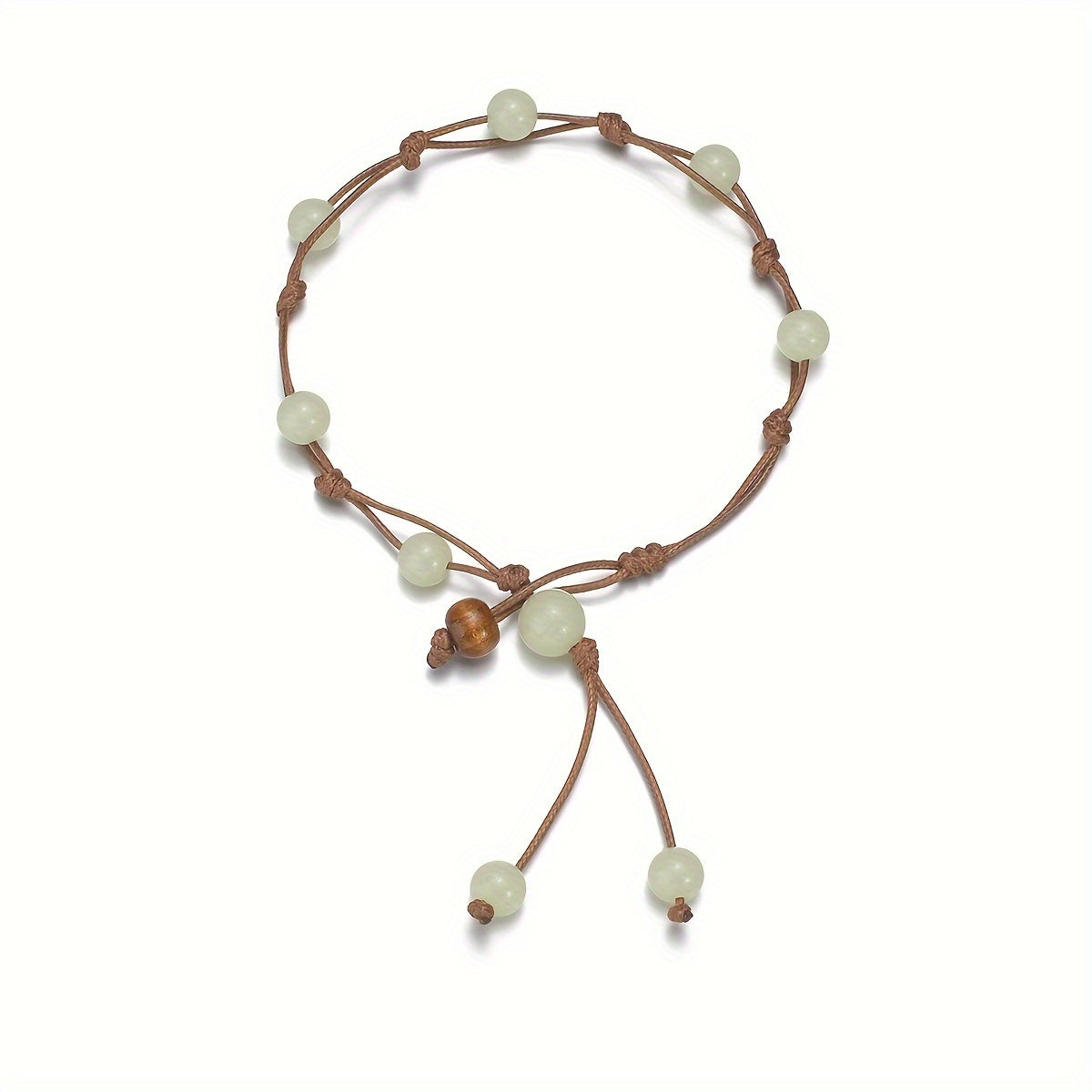 Boho-Chic Glow-in-the-Dark Acrylic Beaded Anklet - Vintage Style, Perfect for Beach & Casual Attire, Beach Accessories