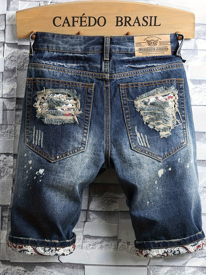 Ripped Denim Shorts