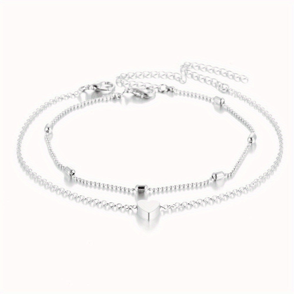 Beaded Heart Anklet