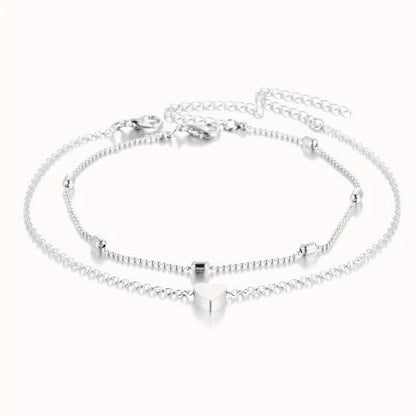 Beaded Heart Anklet