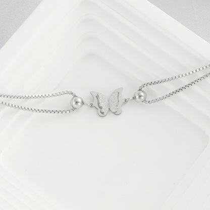 1PC Delicate Butterfly Shaped Beads Chain Anklet - Waterproof, Travel-Friendly, Beach-Perfect, Street-Chic Ankle Bracelet for Women