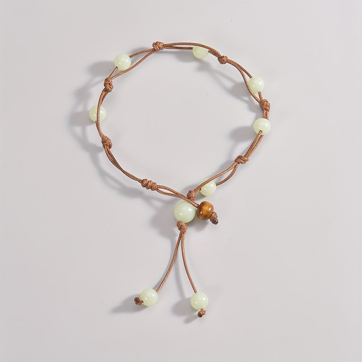 Boho-Chic Glow-in-the-Dark Acrylic Beaded Anklet - Vintage Style, Perfect for Beach & Casual Attire, Beach Accessories