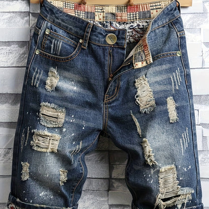 Ripped Denim Shorts